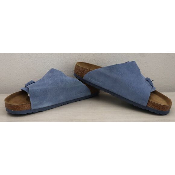 Birkenstock 1026812 Men's Sz 10 Elemental Blue Suede Zurich Slip-On Sandals - Picture 12 of 13